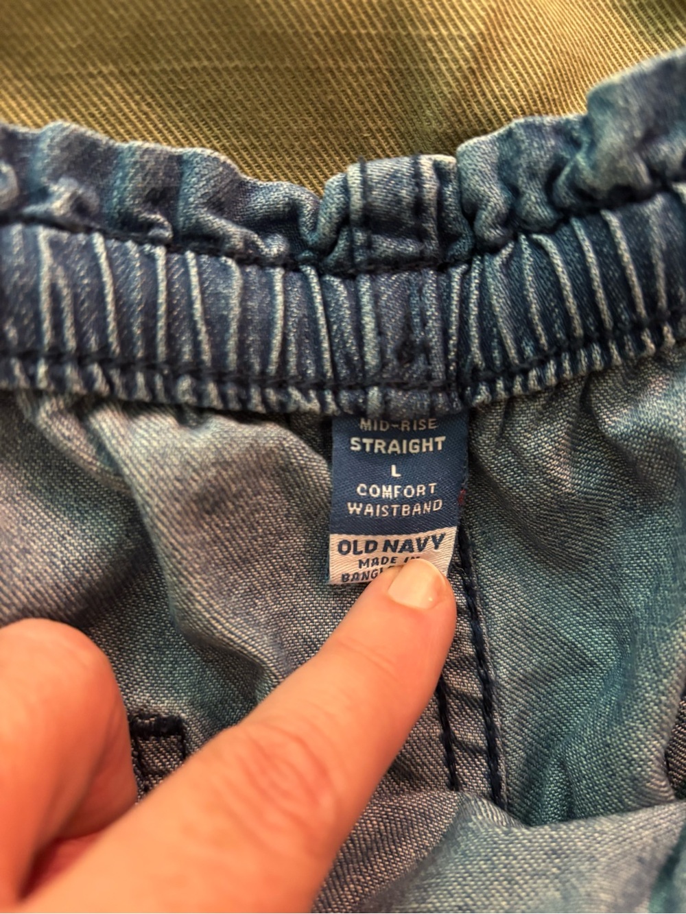 Old Navy comfort waistband straight drawstring  cropped pants large - Picture 3 of 4